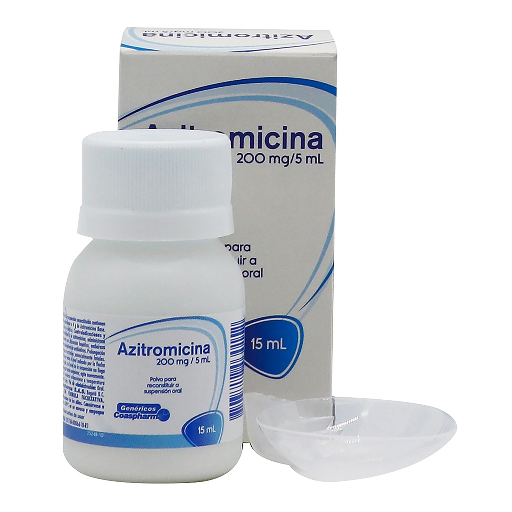 AZITROMICINA 200 mg/5 mL x 15 mL PVO SUSP