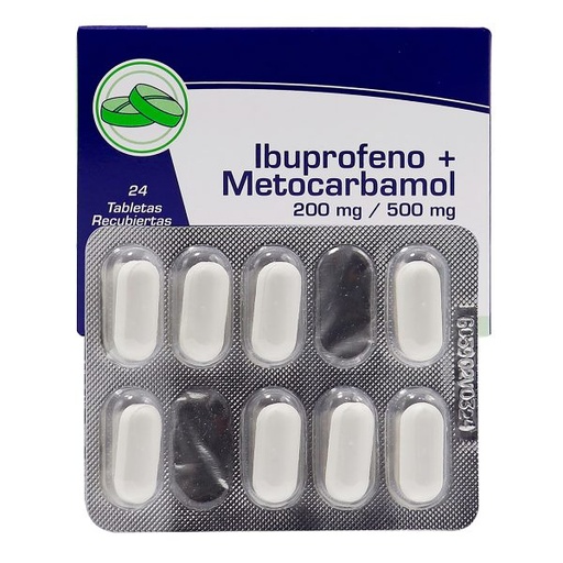 [AINE-017] IBUPROFENO+METOCARBAMOL 200 mg/500 mg x 24 TAB